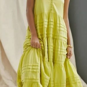 Anthropologie x Devotion Twins Tiered Midi Sleeveless Dress Size Medium